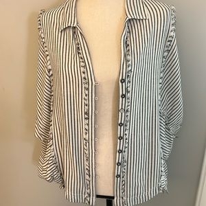 We the free button down striped shirt